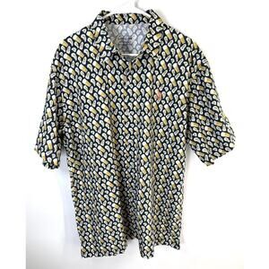 Dri Livin’ Performance Men’s Button Front Shirt XL Beer Oysters Short Sleeve